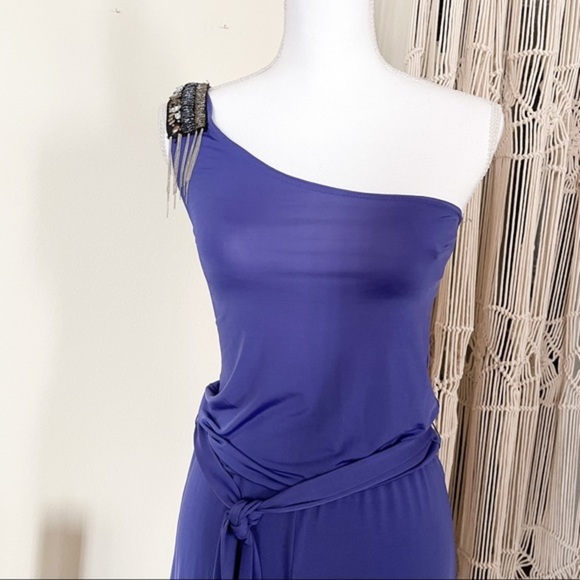 NEW Guess Beaded One Shoulder Wide Leg Jumpsuit - Picture 2 of 8